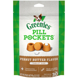 GREENIES PILL POCKETS Treats Peanut Butter Flavor Tablet Size 3.2oz