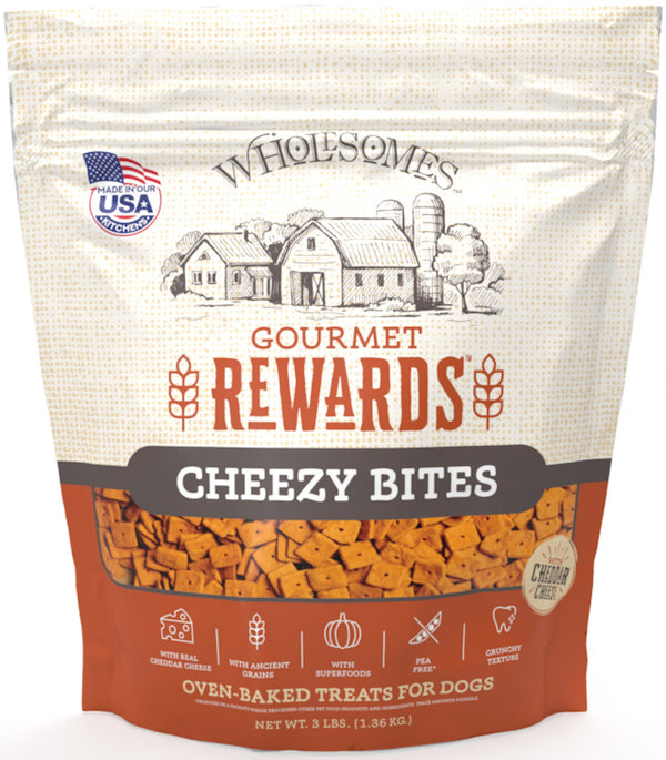 Wholesomes Gourmet Rewards Biscuit Dog Treats Cheezy Bite 3Lb