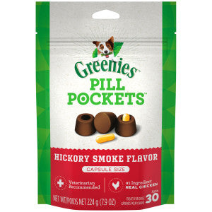 GREENIES PILL POCKETS Treats Hickory Smoke Capsule Size 7.9oz